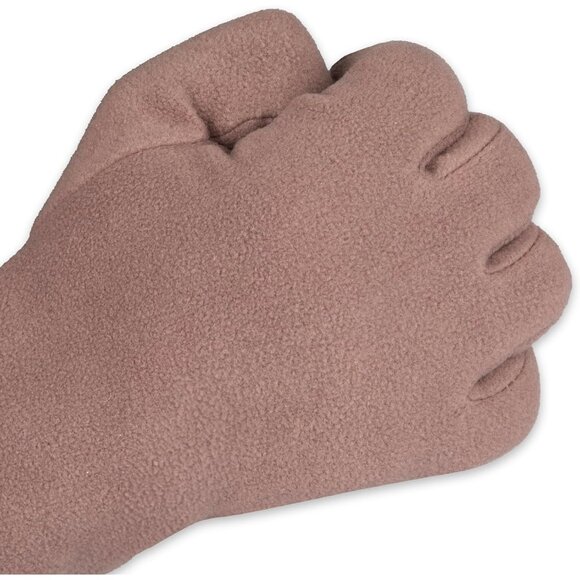 Women's Taupe Comfortable Stretch Fleece Lining Microluxe Cold Weather Gloves - Picture 6 of 6